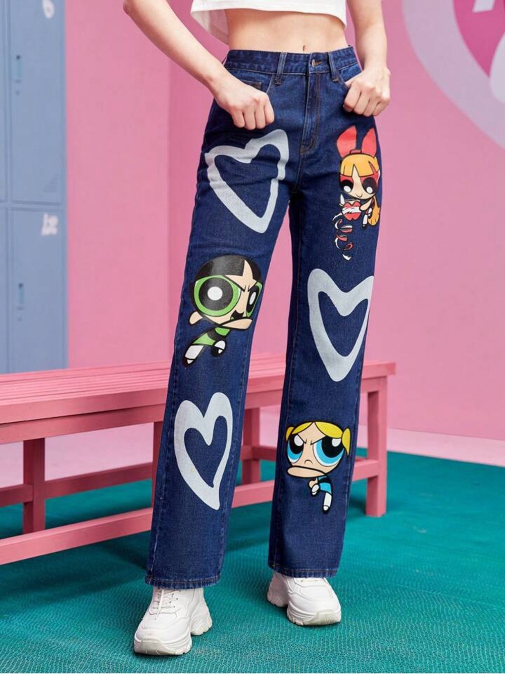 Powerpuff Girls Denim Wide-Leg Jeans